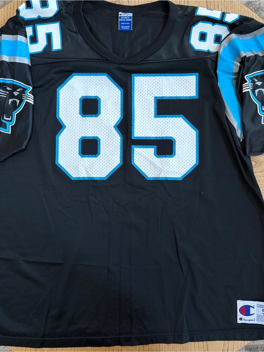 Vintage Champion Black Carolina Panthers Jersey #85 Walls
